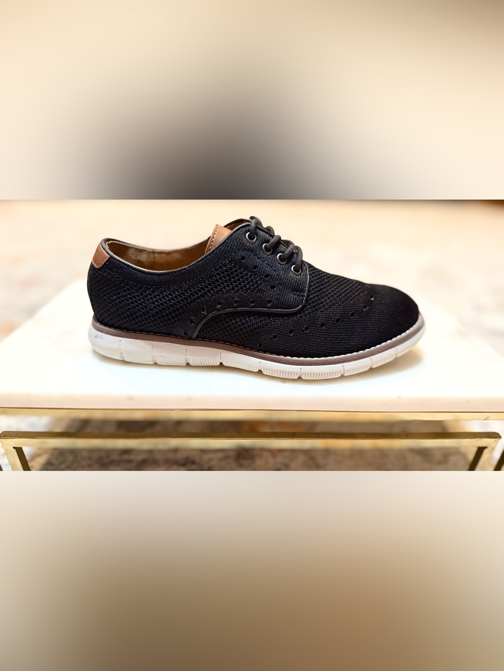 Johnston & Murphy Boys Holden Knit Wingtip Derby Lace-Up Shoes - 1M